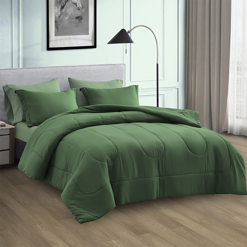 99,99% polyester solid Comforter bộ 7 mảnh